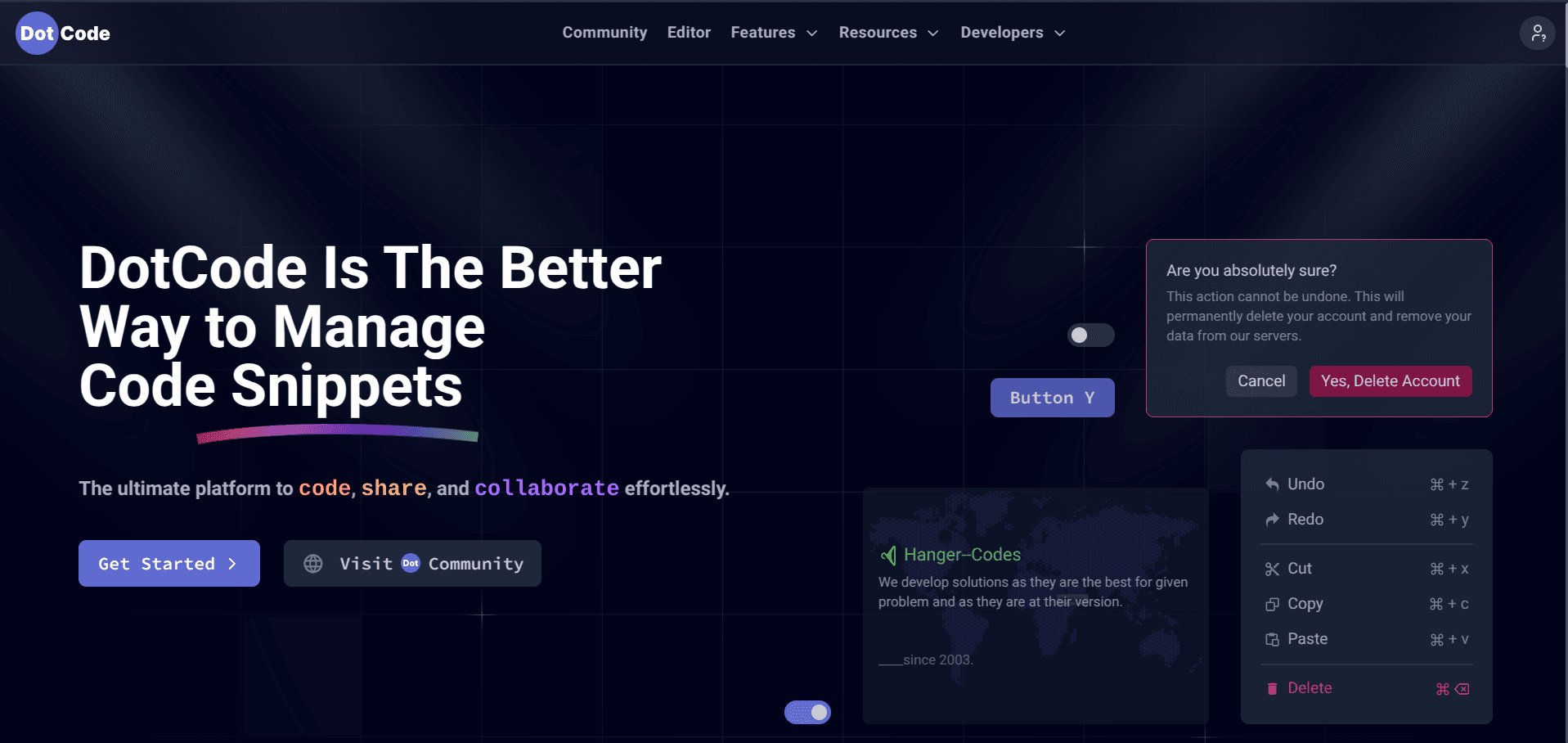 Screenshot of Dot Code project